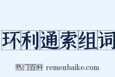 环利通索组词是什么意思的图片